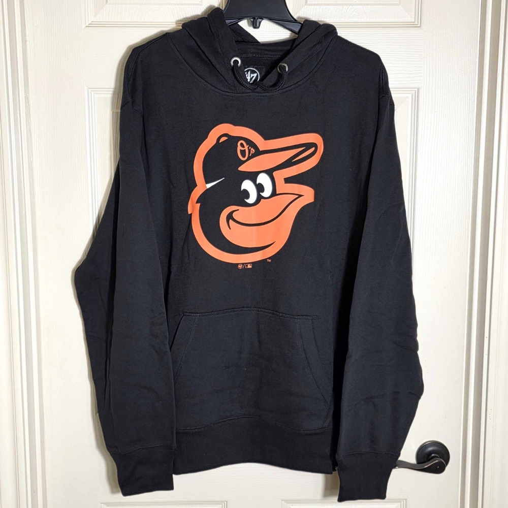 '47 Brand Baltimore Orioles MLB Hoodie Sweatshirt Men's Size XL Black Orange NWT
